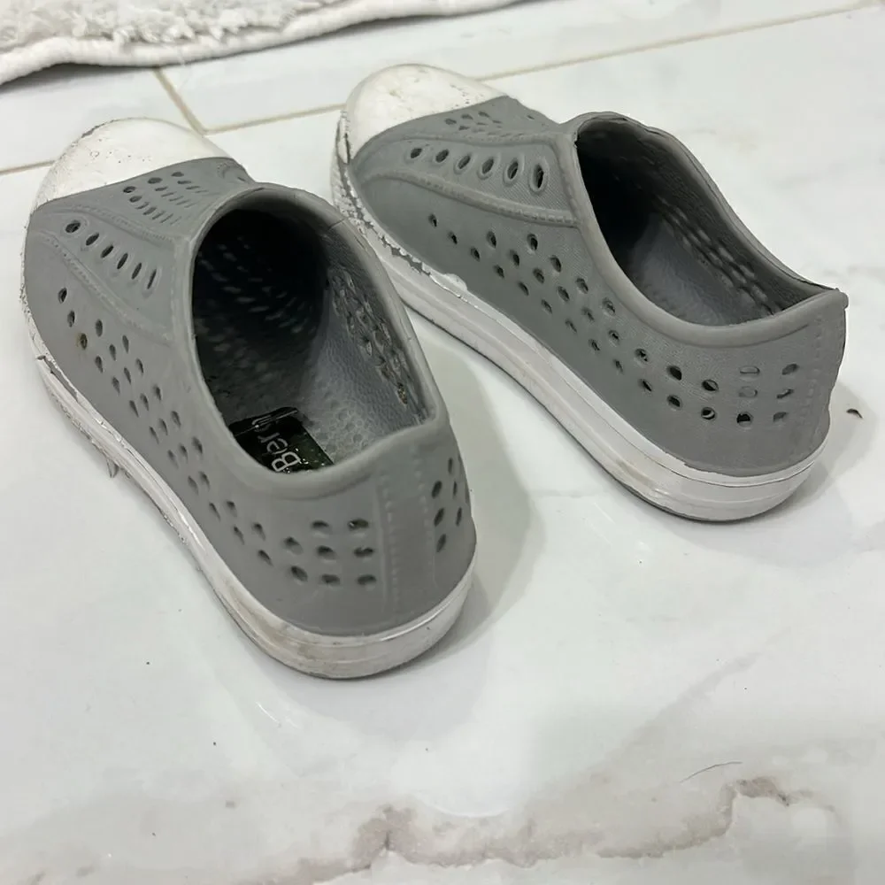 Gray and White Rubber Slip on Sandals - Toddler Boys Shoes - Size 7